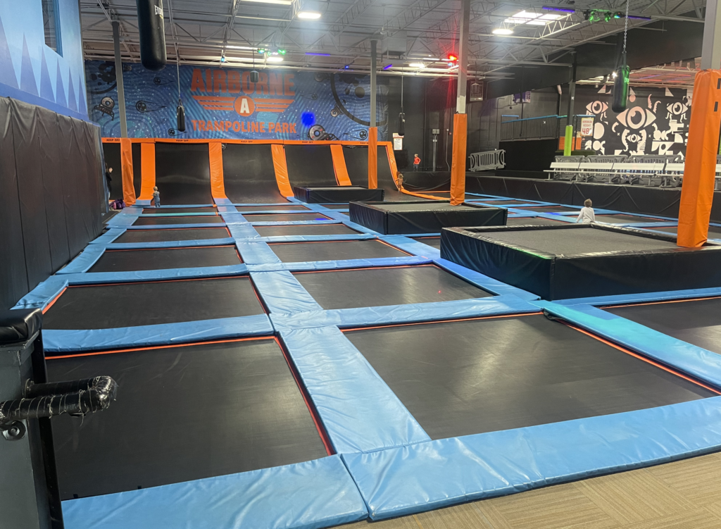 the foam and trampolines in our basement.